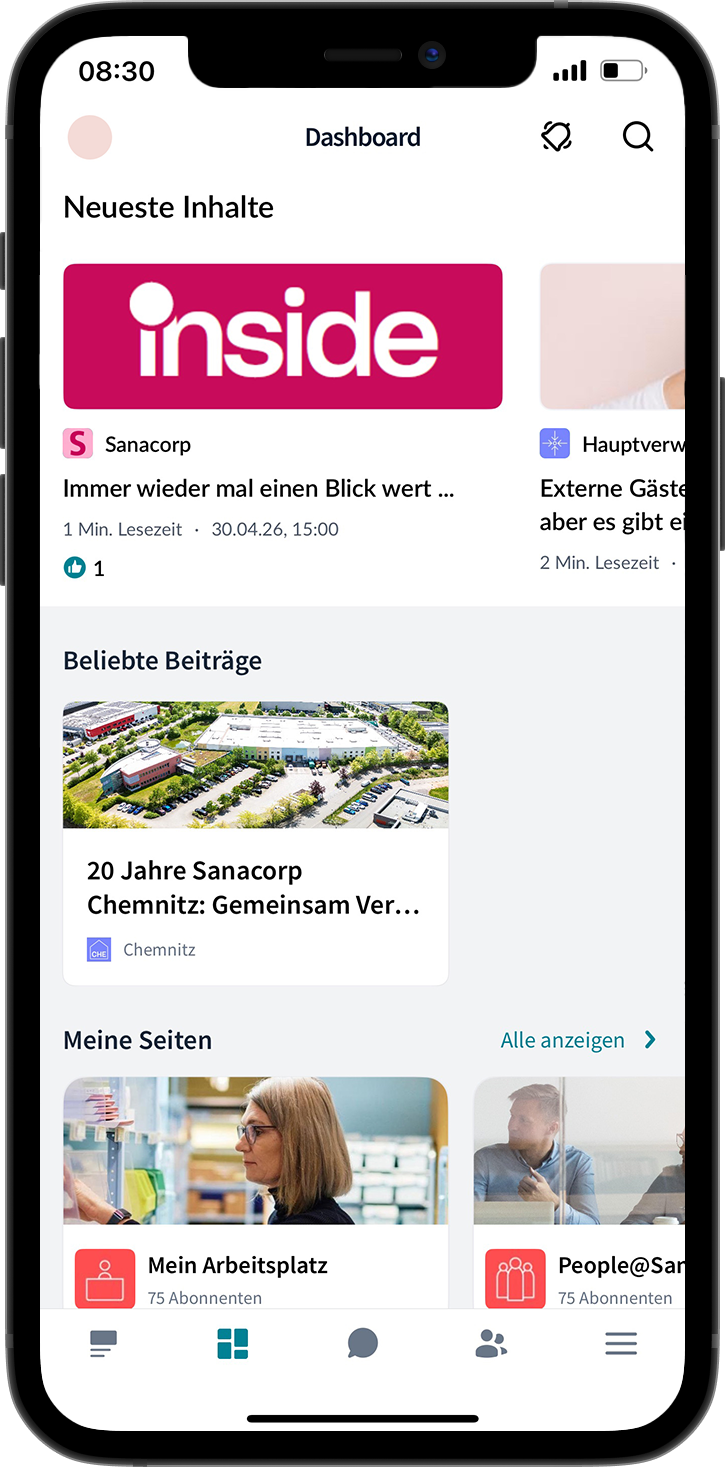 inside App Ansicht